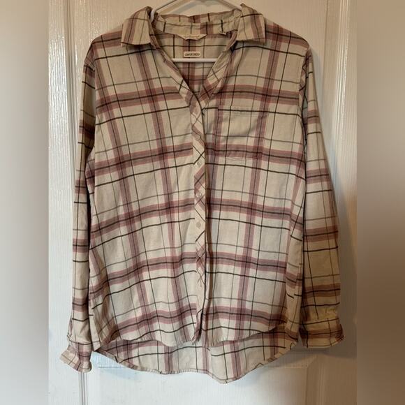 Weatherproof Vintage Women's Long Sleeve Button Down Flannel Shirt Pink, Size M - Picture 3 of 7